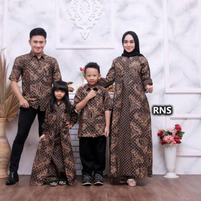 『Populer』 Baju Batik Couple Ayah Ibu Anak Perempuan, Batik Orang Tua Couple Batik Couple Keluarga Mo