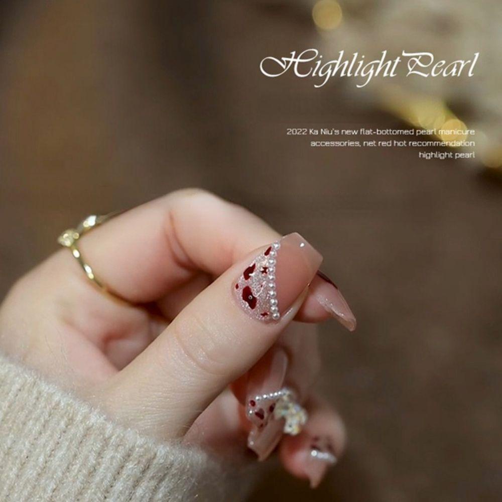 Mxbeauty Manik-Manik Mutiara 3D Ukuran 1.5-4mm Gaya Jepang Untuk Nail Art