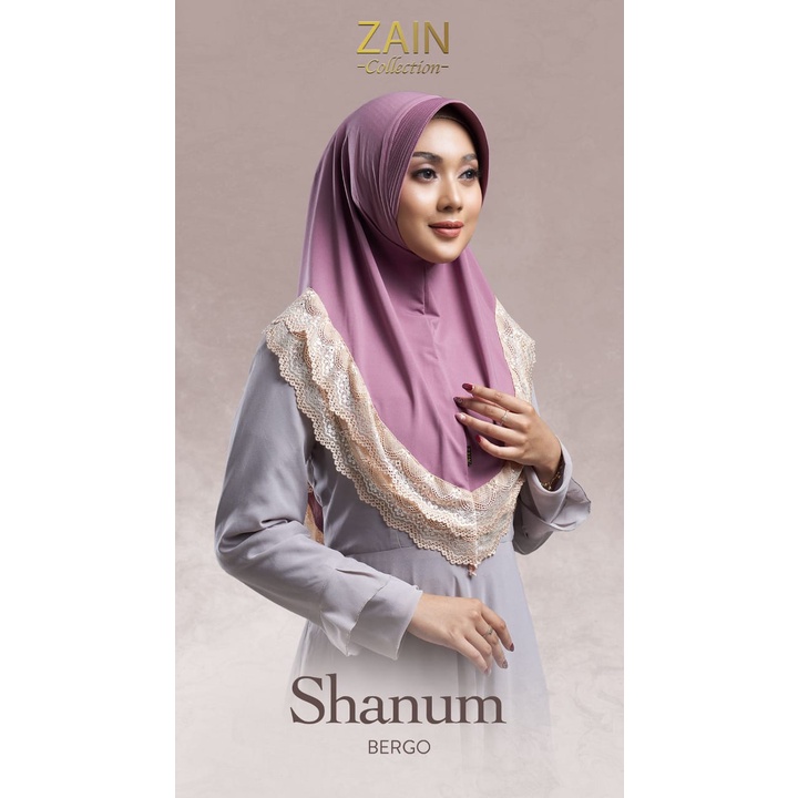 Jilbab Instan Bergo Shanum Ori Zain Collection-PURPLE