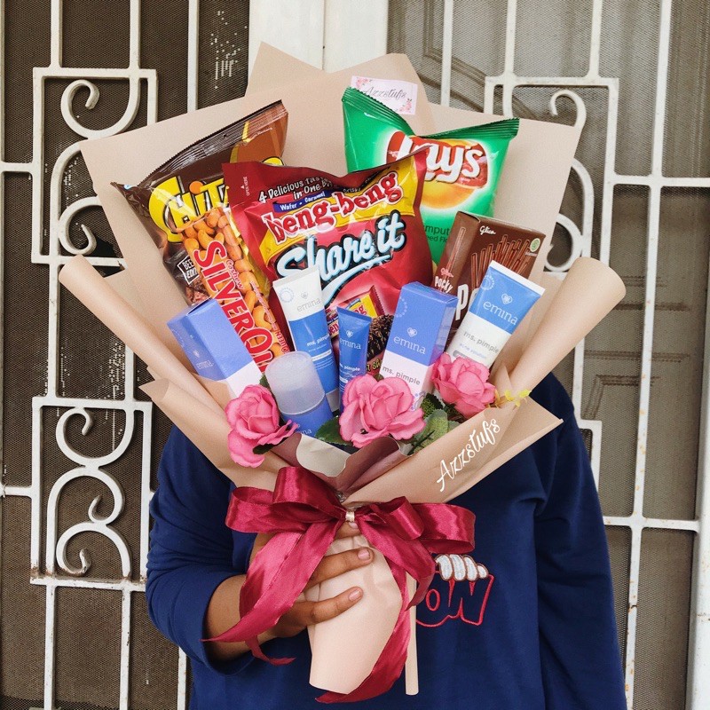 bouquet snack mix skincare bisa custom | bouquet snack