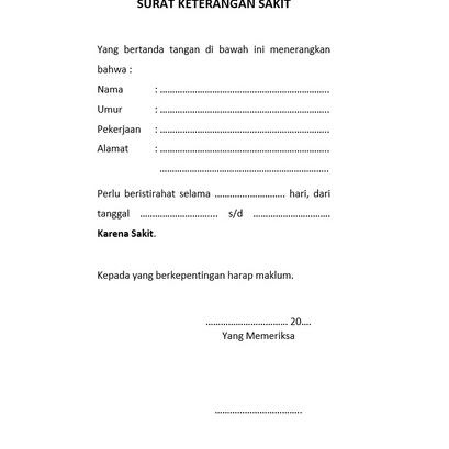 

I-UCY) ✔) Blangko Buku Surat Keterangan Sakit 1 Ply amanah)
