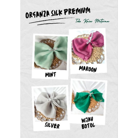 Kain Organza Polos / Organza Premium Silk Glowing / Bahan Organza Grade A