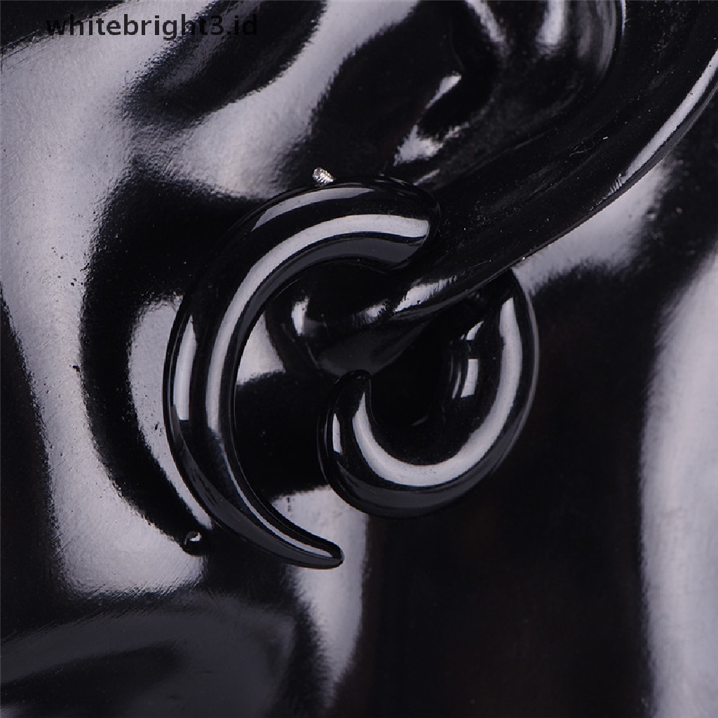 (whitebright3.id) Anting Tusuk Bentuk Siput Bahan Akrilik Warna Hitam Gaya Gothic / Punk Untuk Unisex