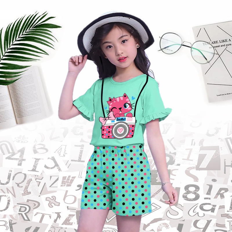 RILLO - SETELAN ANAK PEREMPUAN MODEL TANGAN TEROMPET  1 - 7 TAHUN FASHION KOREA