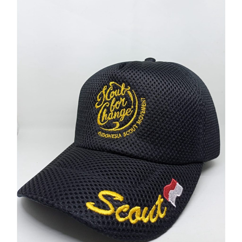 TOPI SCOUT PRAMUKA JARING DOUBLEMESS BERKUALITAS