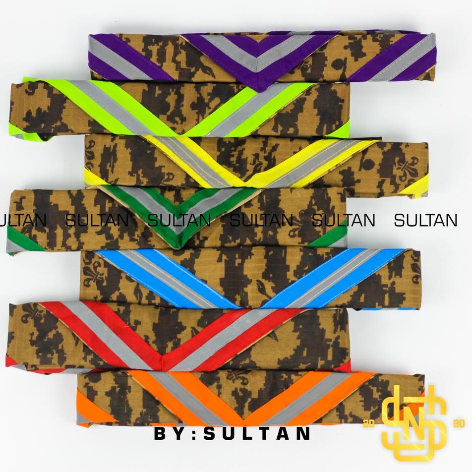 Penjualan Kejutan SCARF LORENG LIS WARNA Syal Loreng Pramuka Lis Warna Menyala Bercahaya Warna  Ungu