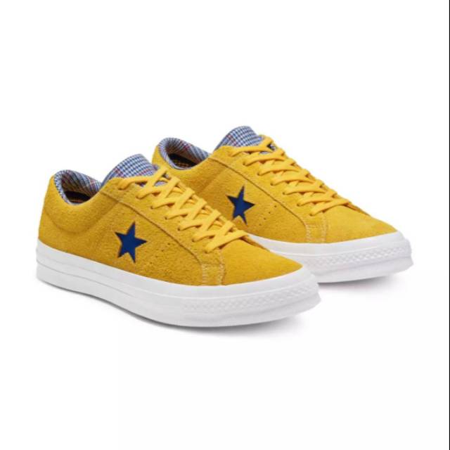 Converse One Star Suede Seasonal Colors Ox Amarillo Rush Blue University Red - BNIB Original Resmi
