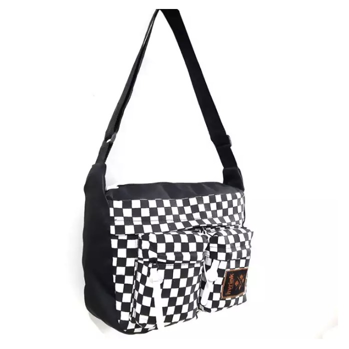 Tas selempang perahu pria Motif Catur - Tas selempang perahu cowok Motif Kotak-kotak NVRINK 2 kanton