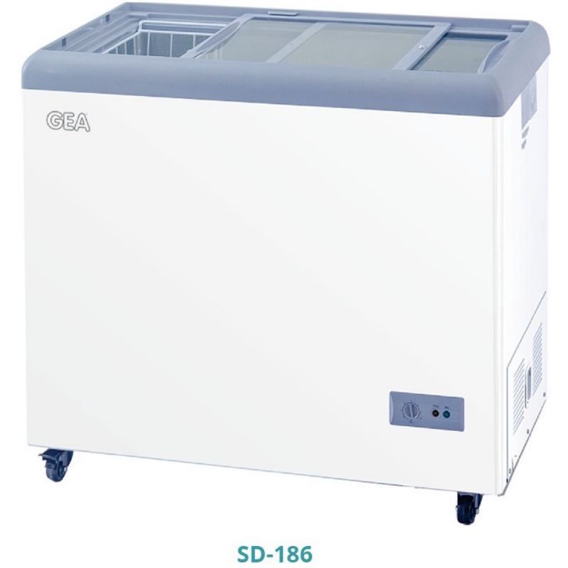 Freezer GEA Kaca Geser/sliding Freezer box Gea sliding 186L