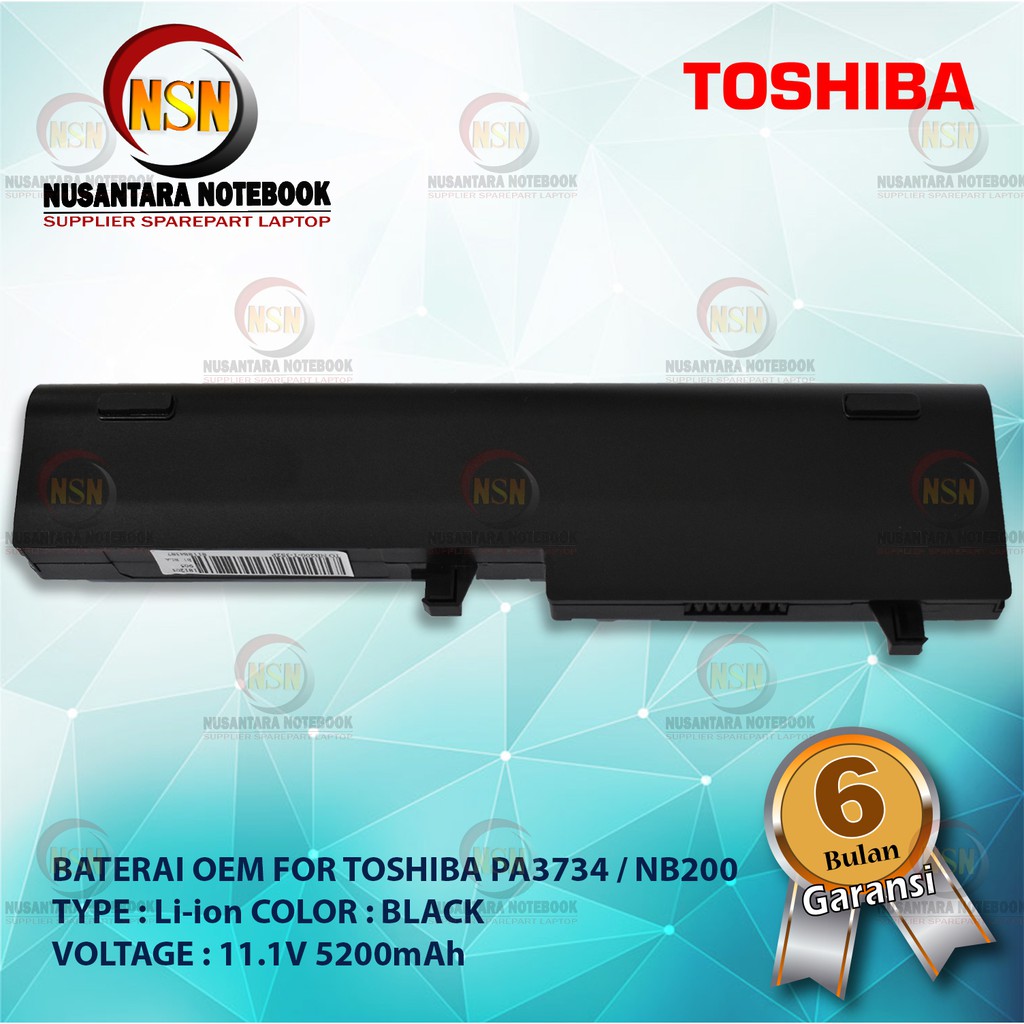 Baterai OEM For Toshiba PA3734U / NB200 NB201 NB202 NB250 BLACK