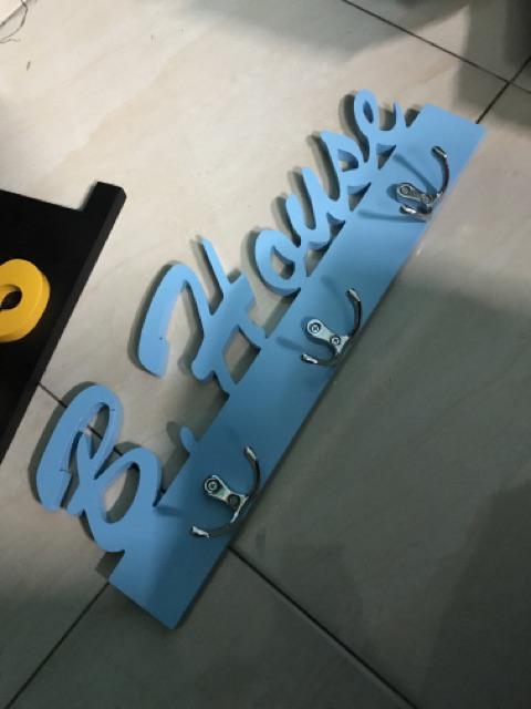 Gantungan Baju - Wall Hook - Rak - Tulisan Nama Huruf Kayu