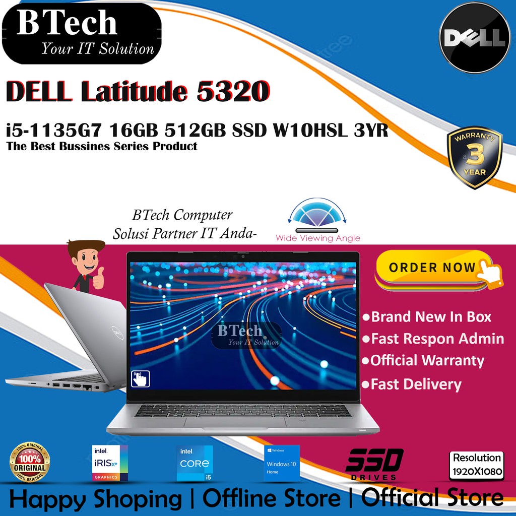 DELL Latitude 5320 Intel Core i5-1135G7 16GB 512GB SSD W10HSL 3YR