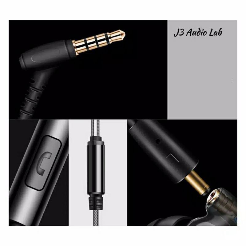 J3 Audio F1 Pro earphone stereo bass music telfon sport headset mic original