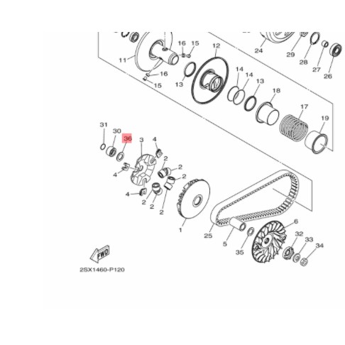 WASHER PLATE RING BELAKANG RUMAH ROLLER ROLER FINO 125 FREEGO FREE GO FAZZIO ORIGINAL YGP 90201-16815