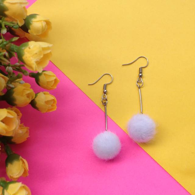 Anting POPOM anting hijab anting bunga anting panjang anting improt