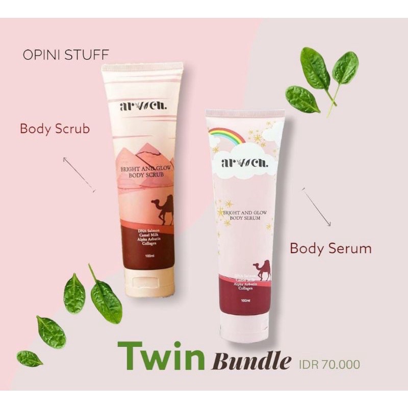 ARVVEN BRIGHT AND GLOW BODY SERUM &amp; BODY SCRUB