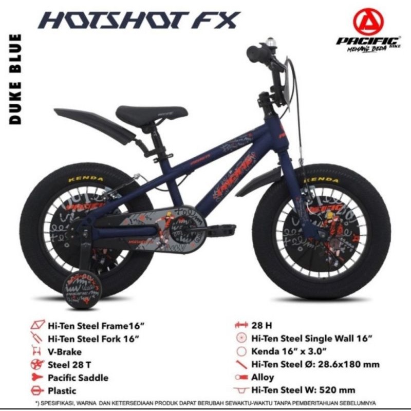 Sepeda Anak BMX 16 & 18 inch Pacific HOTSHOT FX 3.0