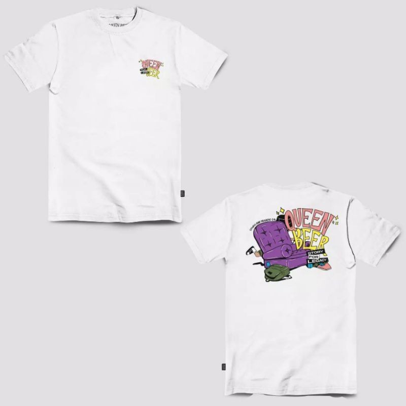 Kaos Baju Tshirt Distro Queen Beer Pierre White