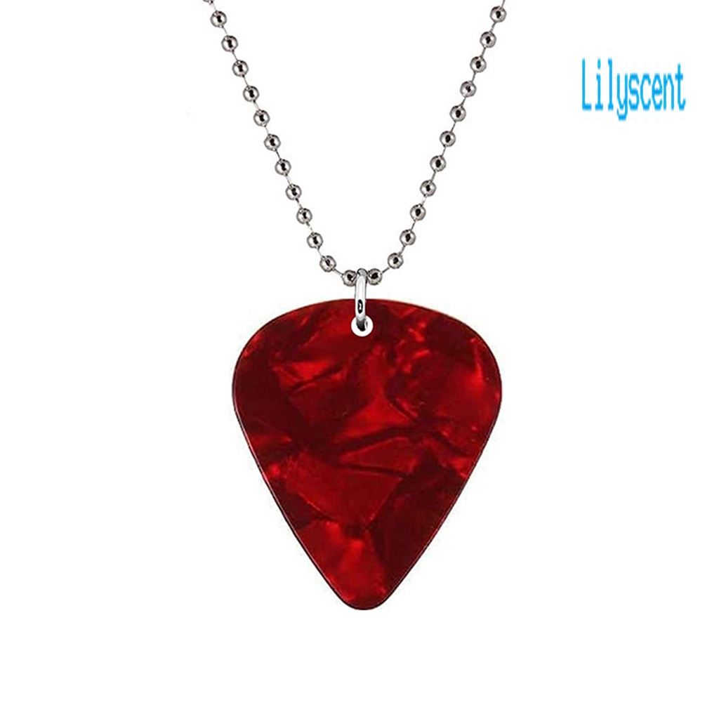 Lily Kalung Rantai Dengan Liontin Pick Gitar Untuk Unisex