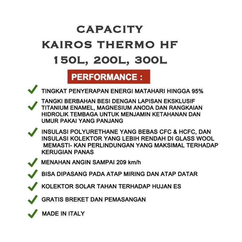 SOLAR WATER HEATER ARISTON PEMANAS AIR MATAHARI 200L KAIROS THERMO HF