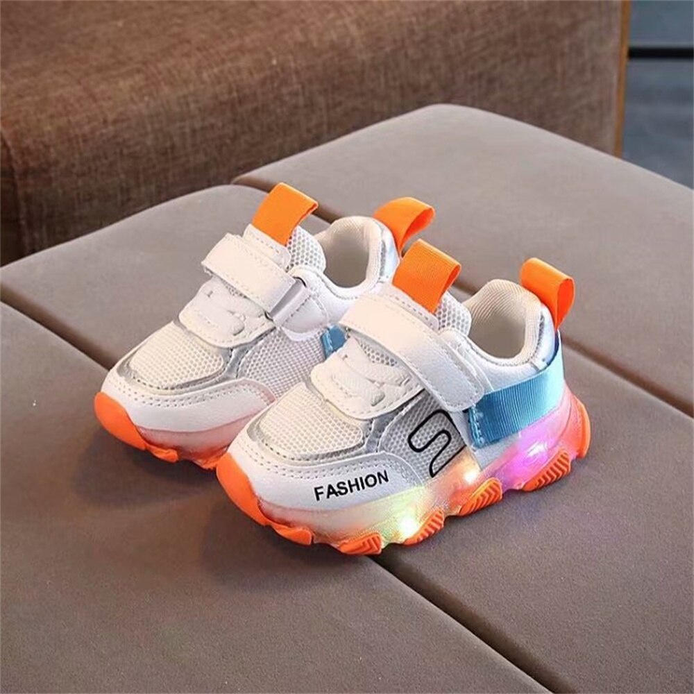 Sepatu Anak Laki Laki Sepatu Anak Perempuan Sepatu Sport Anak LED MOTIF 015 Casual Import