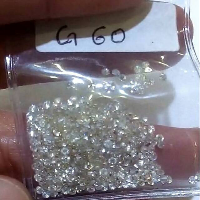 Natural Diamond - Berlian Asli Eropa ukuran Gugur / pecah 60 (0,0167 carat), berlian tabur eropa buk