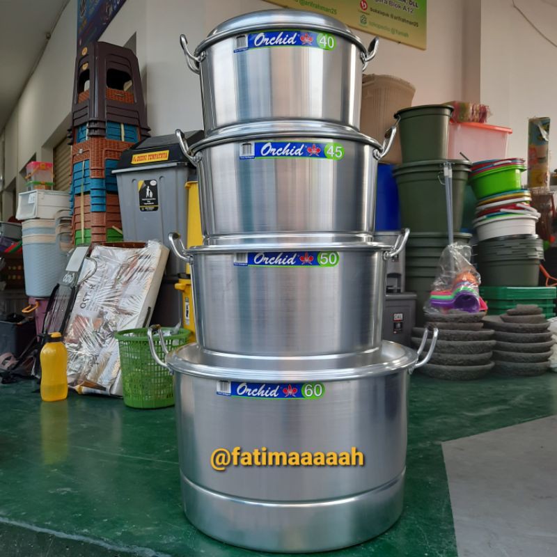 ORCHID - DANDANG LANGSENG NASI KUKUSAN SARANGAN No 40 - 45 - 50 - 60 (10-15-20-30 Liter Nasi) PANCI 