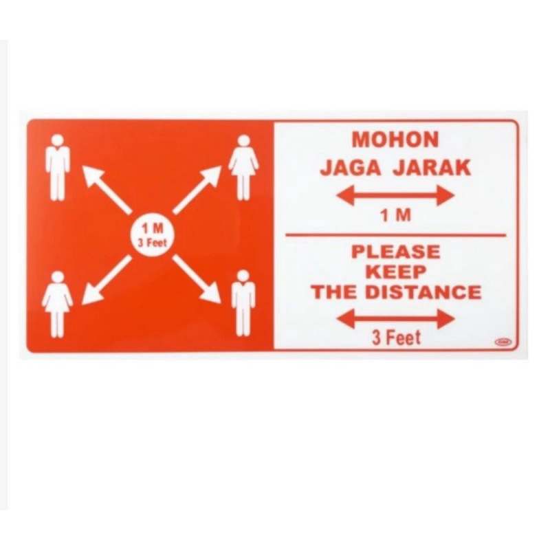 

GM Label/ sign Mohon jaga jarak Akrilik 15x 30 cm