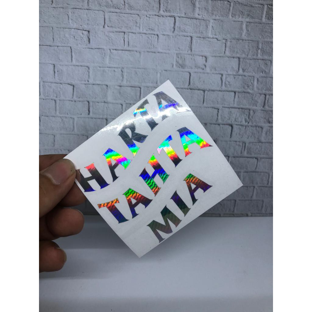 Stiker custom sticker HARTA TAHTA NAMA