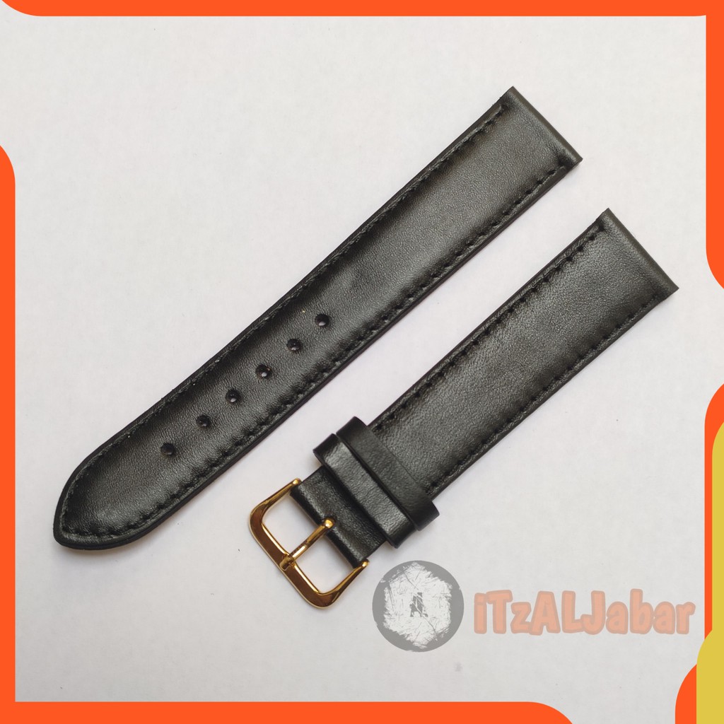 Tali jam tangan Kulit 20mm Leather strap Hitam GT20