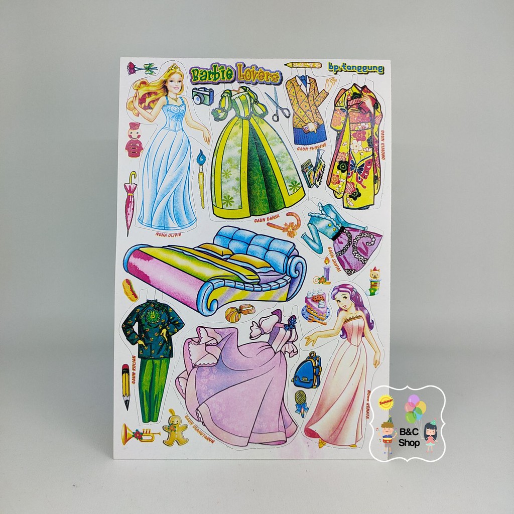 [BC Shop] Mainan BP Anak Perempuan/ Mainan Bongkar Pasang Tanggung /Mainan Barbie Princess Kertas