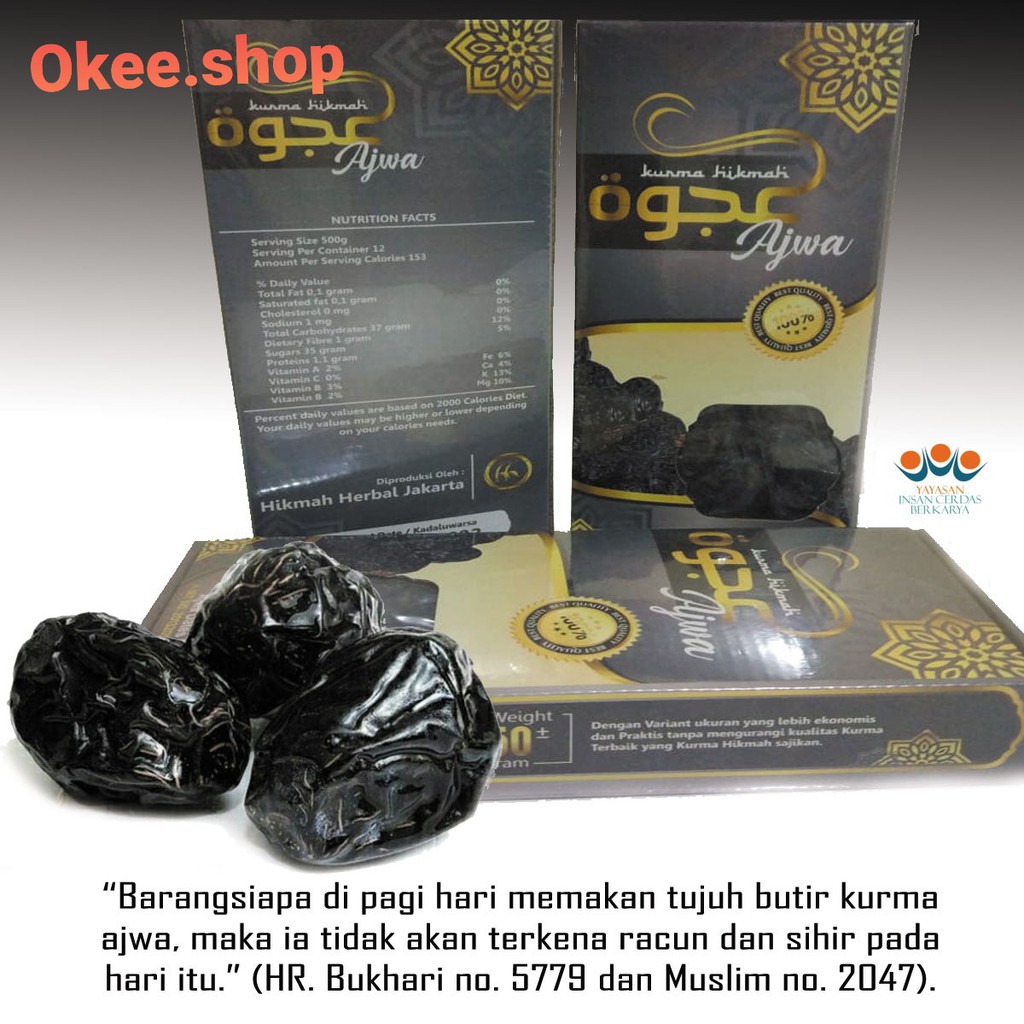 

KURMA NABI AJWA - KURMA MADINAH - KURMA AJWA - KURMA 500gram