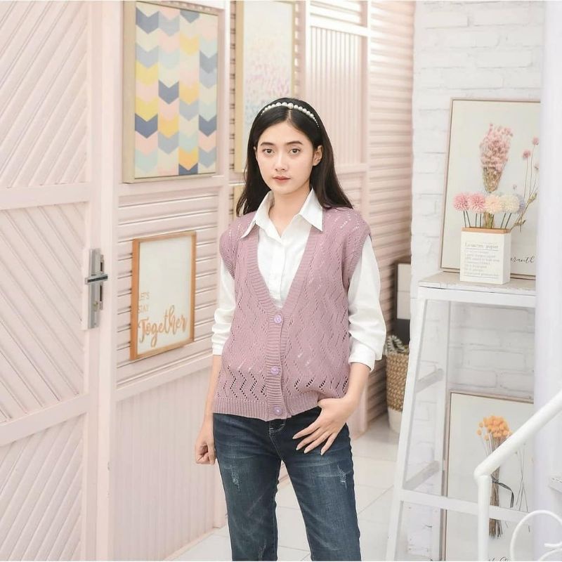 VEST RAJUT | OUTER RAJUT | ROMPI RAJUT | KNIT OUTER | VEST RAJUT KOREA | VEST RAJUT MURAH | OUTER RA