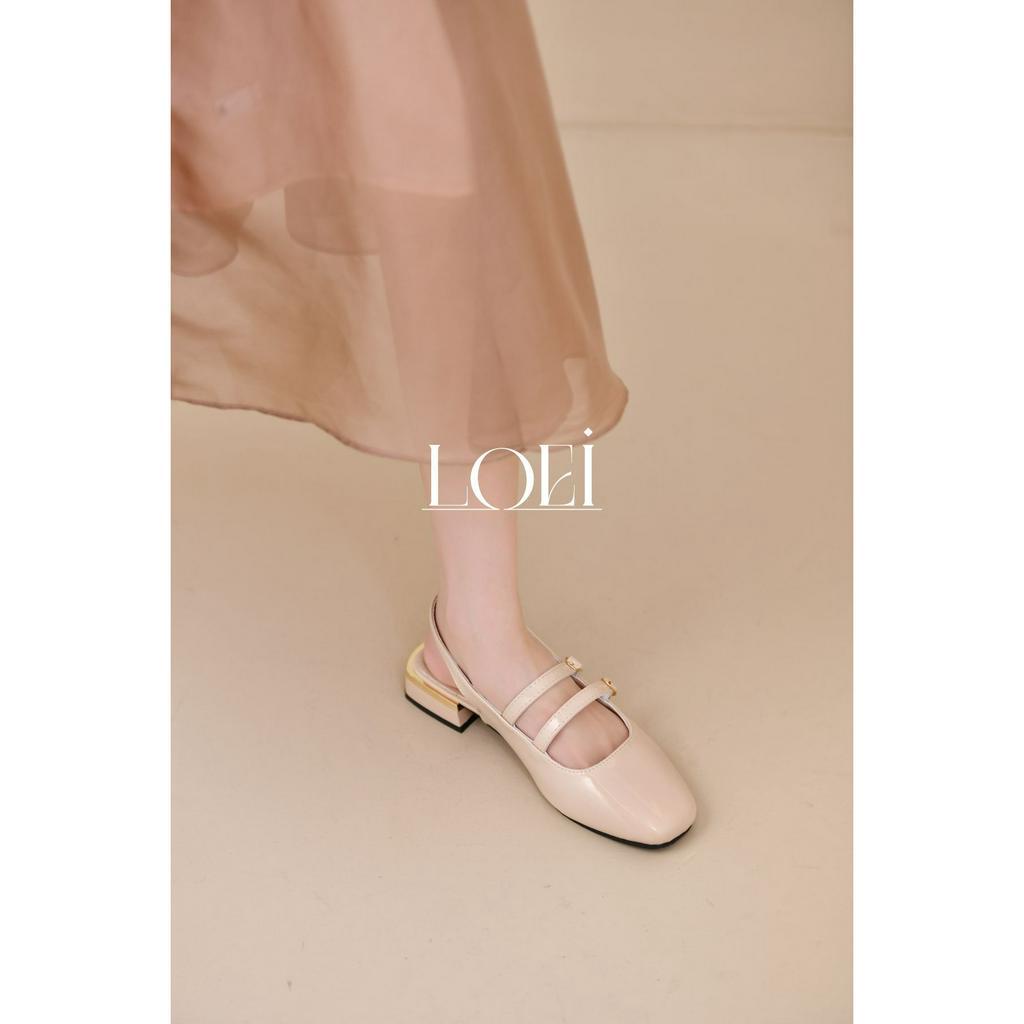 Sendal Korean Style Sepatu Jalan Jalan Wanita  Mary Jane Shoes 10077 Slip On Kekinian