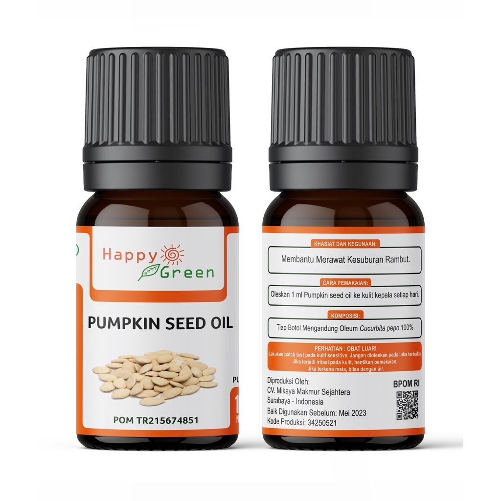 BPOM Approved Happy Green Pumpkin Seed Oil  - Minyak Biji Labu Kuning 100% Murni Pertama Di Indonesia