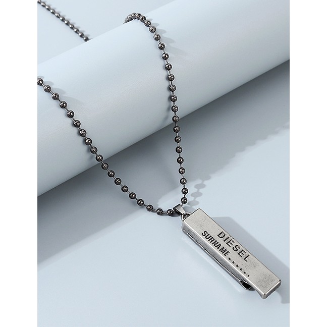 LRC Kalung Fashion Black Whistle Letter Geometric Alloy Mens Necklace Y64603