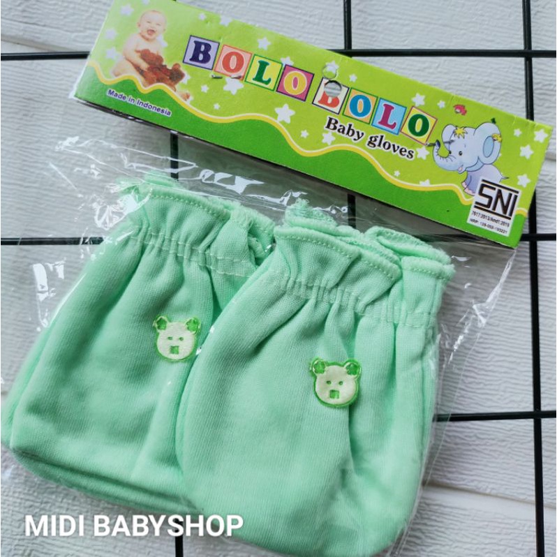 1 Set sarung tangan dan kaki bayi motif boneka bolo bolo SNI