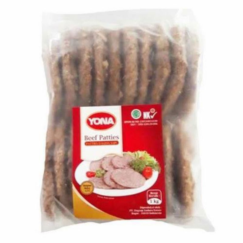 

beef patties 1kg yona burger sapi isi 20