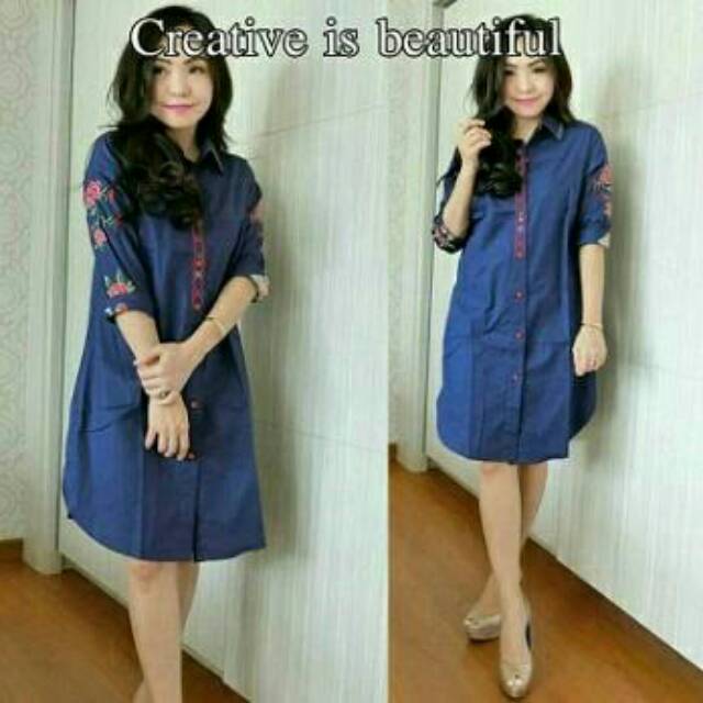 TUNIK NAVBOR.KATUN RAYON.ORI BORDIR