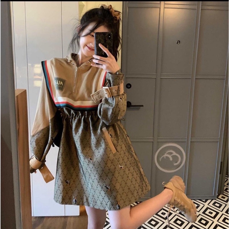 Tunik Hoodie Branded Premium / Baju Atasan wanita Importt Bangkok Platinum