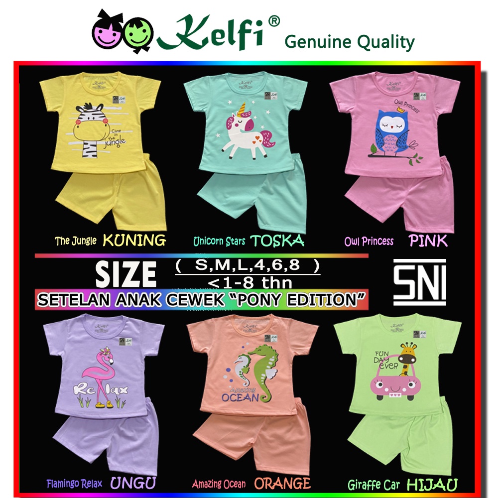 PROMO 10.10 KELFI SETELAN / SET BAJU ANAK CEWEK 1-8 TAHUN &quot;PONY EDITION&quot;