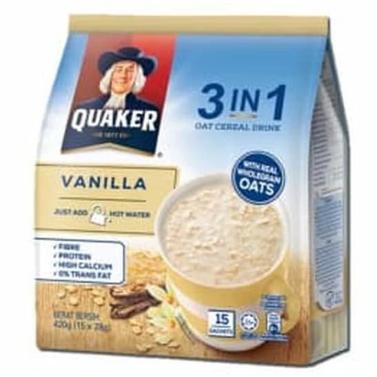

Buruan Beli] Sereal Quaker Vanilla 3 In 1 Oat Cereal Drink 15X28G