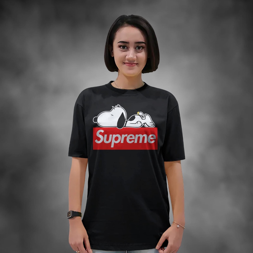 Kaos Wanita Lengan Pendek Supreme Warna Pink Atasan