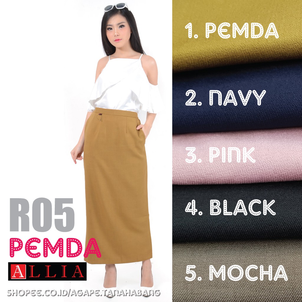 Rok Kantor Rempel Span R05 *Pemda* M - 6L rok span jumbo kerja kuliah formal wanita panjang