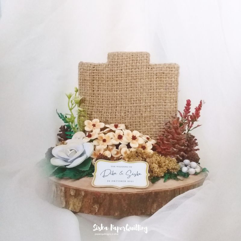 WOOD SLICE MAHAR KALUNG | TEMPAT MAHAR | MAHAR QUILLING