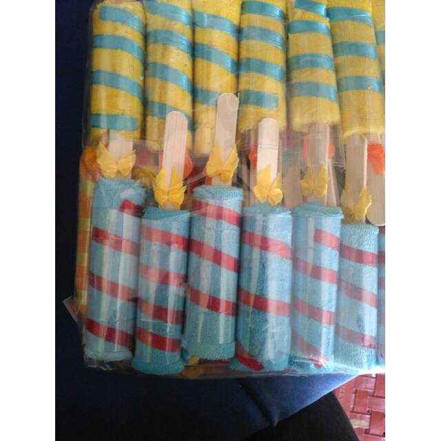 Souvenir pernikahan towel lilin