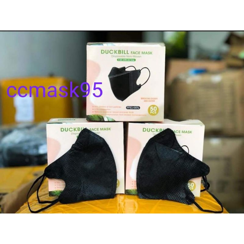 Masker duckbill / Masker duckbill 50 pcs / Duckbill masker / Duckbill hitam / Duckbill putih / Maske