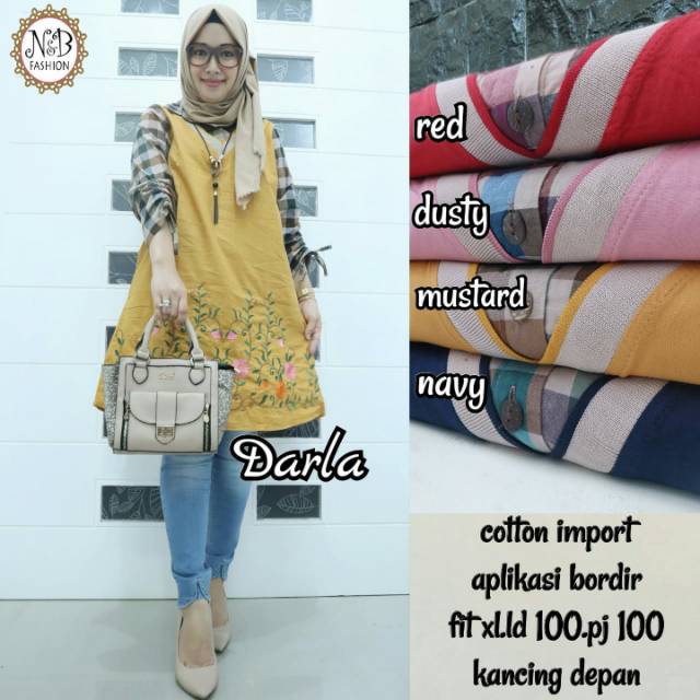 Tunik Darla //cotton import mix bordir