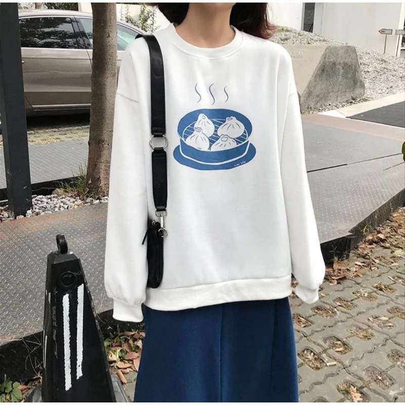 primer oblong sweater wanita Korean | crewneck murah kekinian