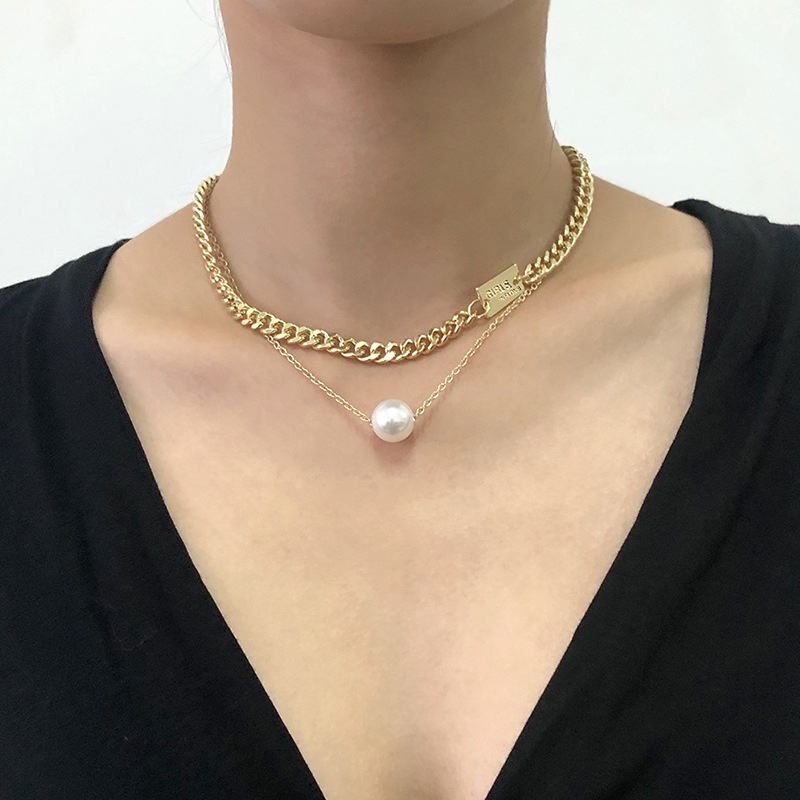 Kalung Rantai Dengan Liontin Mutiara Mewah Untuk Wanita